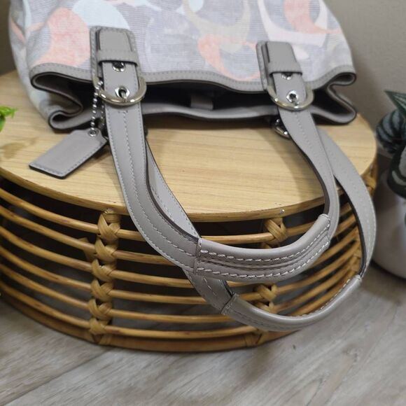 Coach Soho Signature Optic Linen North South Tote with Matching Wallet - Picture 10 of 16